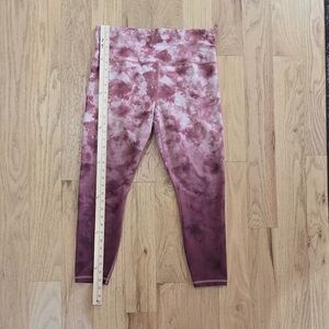 Athleta Women's Pink White Tie Dye Elation Printed Ankle Leggings L Regular